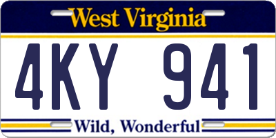 WV license plate 4KY941