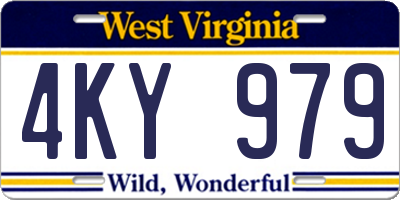 WV license plate 4KY979