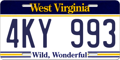 WV license plate 4KY993