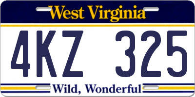 WV license plate 4KZ325