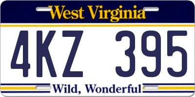 WV license plate 4KZ395
