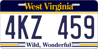 WV license plate 4KZ459