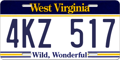 WV license plate 4KZ517