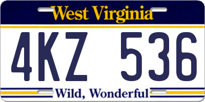 WV license plate 4KZ536