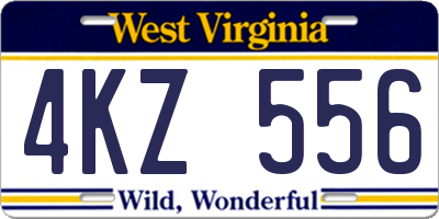 WV license plate 4KZ556