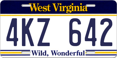 WV license plate 4KZ642