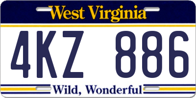 WV license plate 4KZ886