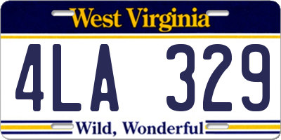 WV license plate 4LA329