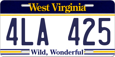 WV license plate 4LA425