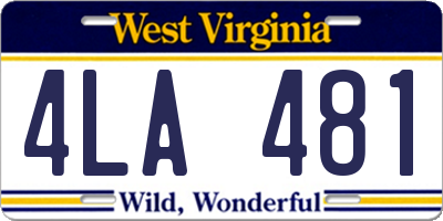 WV license plate 4LA481