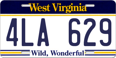 WV license plate 4LA629