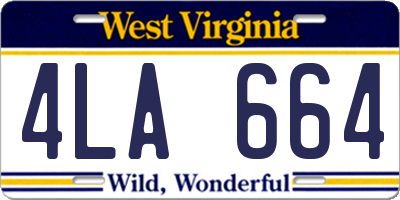 WV license plate 4LA664