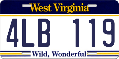WV license plate 4LB119