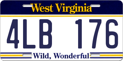 WV license plate 4LB176