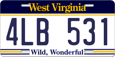 WV license plate 4LB531