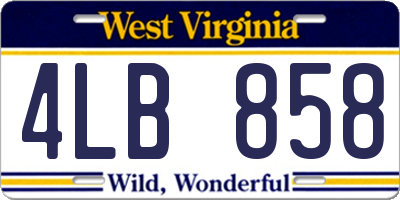 WV license plate 4LB858