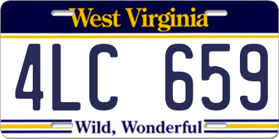 WV license plate 4LC659