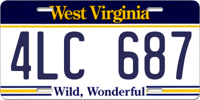 WV license plate 4LC687