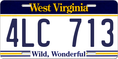 WV license plate 4LC713