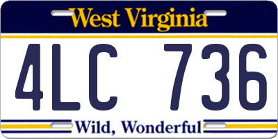 WV license plate 4LC736