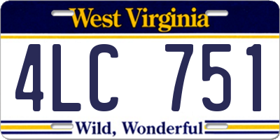 WV license plate 4LC751