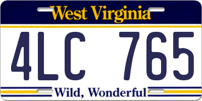 WV license plate 4LC765