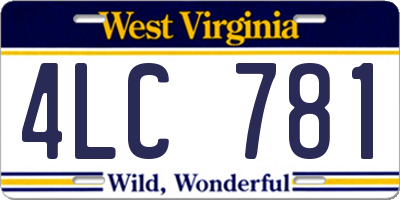 WV license plate 4LC781