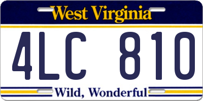 WV license plate 4LC810