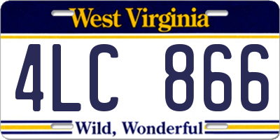 WV license plate 4LC866
