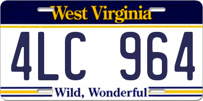 WV license plate 4LC964