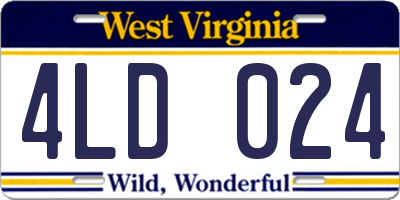 WV license plate 4LD024