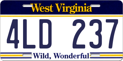 WV license plate 4LD237