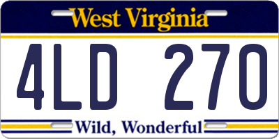 WV license plate 4LD270