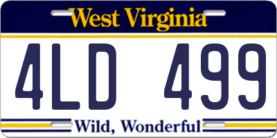 WV license plate 4LD499
