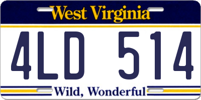 WV license plate 4LD514