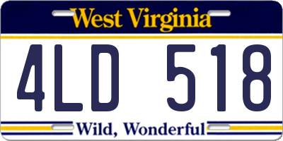 WV license plate 4LD518