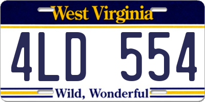 WV license plate 4LD554