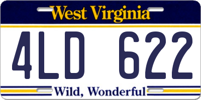 WV license plate 4LD622
