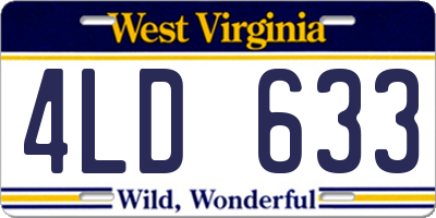 WV license plate 4LD633