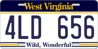 WV license plate 4LD656