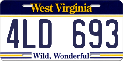 WV license plate 4LD693