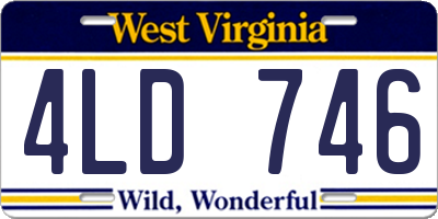WV license plate 4LD746