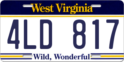 WV license plate 4LD817