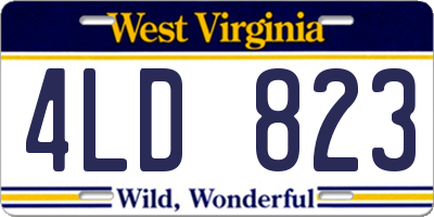 WV license plate 4LD823