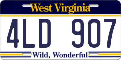 WV license plate 4LD907