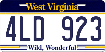 WV license plate 4LD923