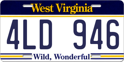 WV license plate 4LD946