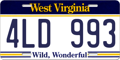 WV license plate 4LD993