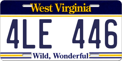 WV license plate 4LE446