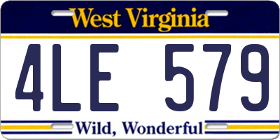 WV license plate 4LE579